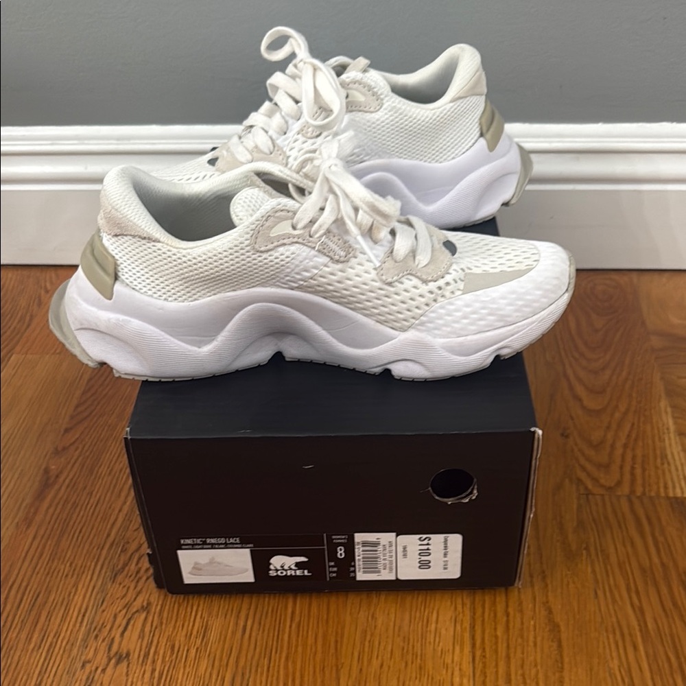 Sorel Cream and White Athletic Sneakers